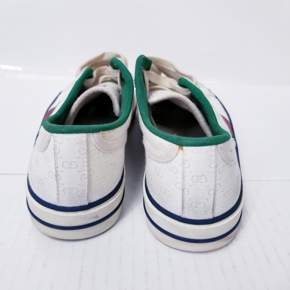 Gucci White Sneakers with Green and Red Accents - Picture 5 of 6